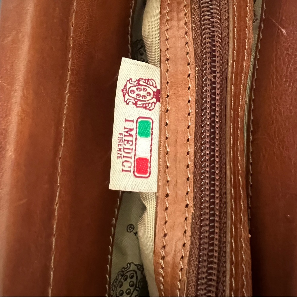 I Medici Firenze leather top-handle bag missing strap - Picture 9 of 10